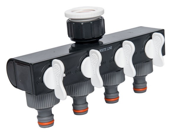 White Line Rozdzielacz 4-drożny z zaworami