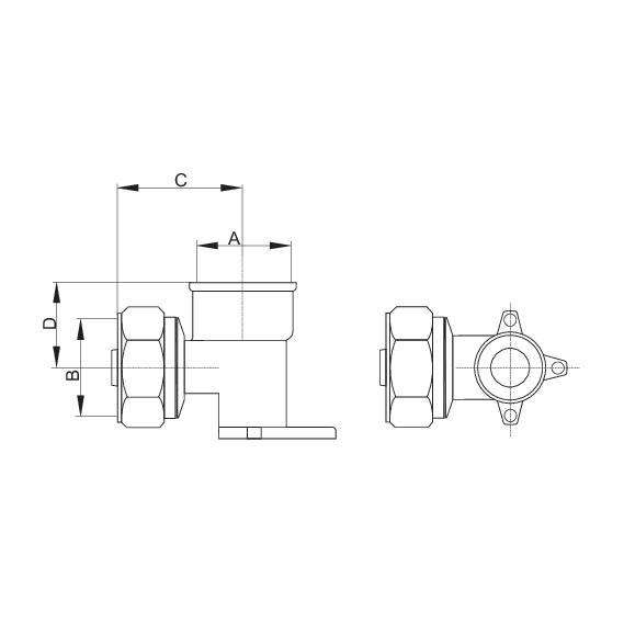 Kolano 90° PEX/GW naścienne