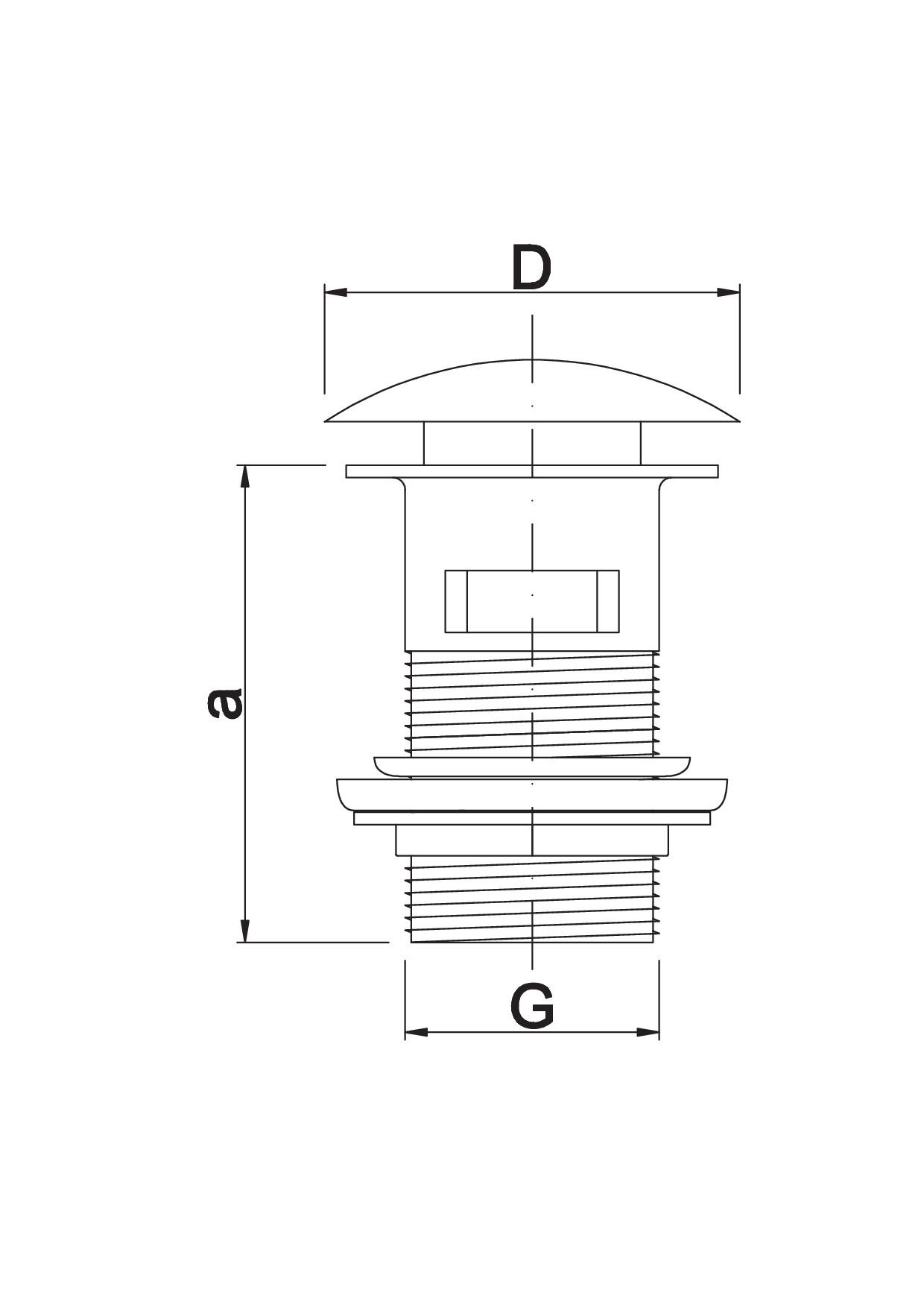 Korek spustowy klik-klak 5/4 duży z przelewem ceramiczny