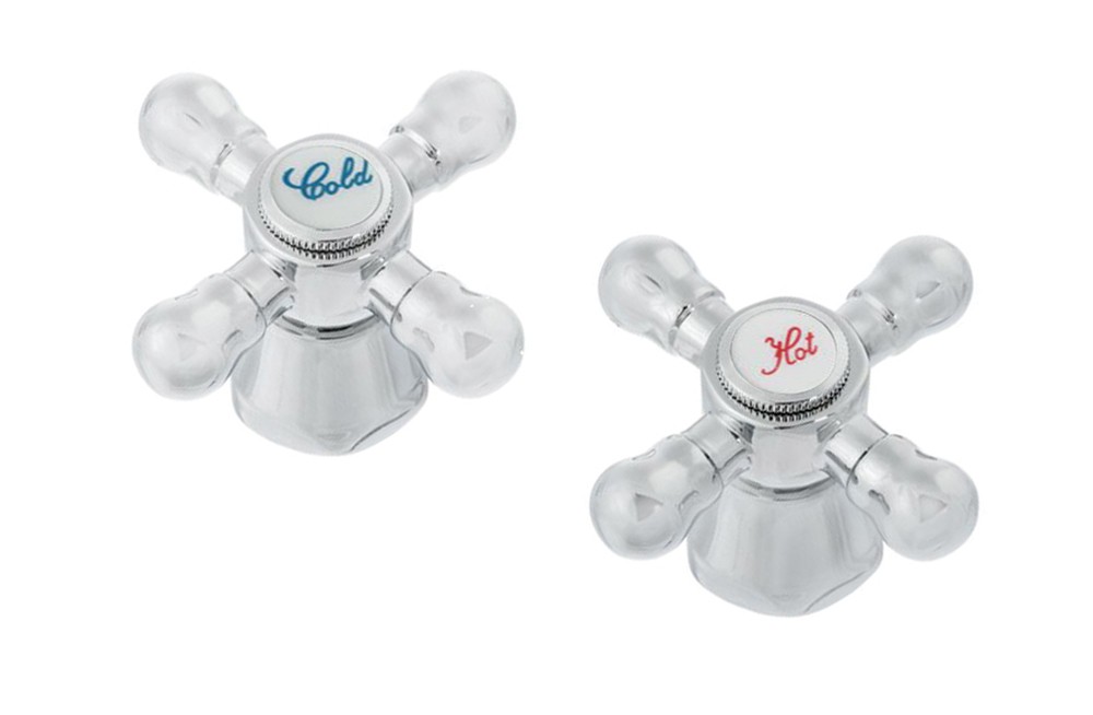 Pokrętło chromowane Retro, metalowe czerwone i niebieskie - 7-elementów