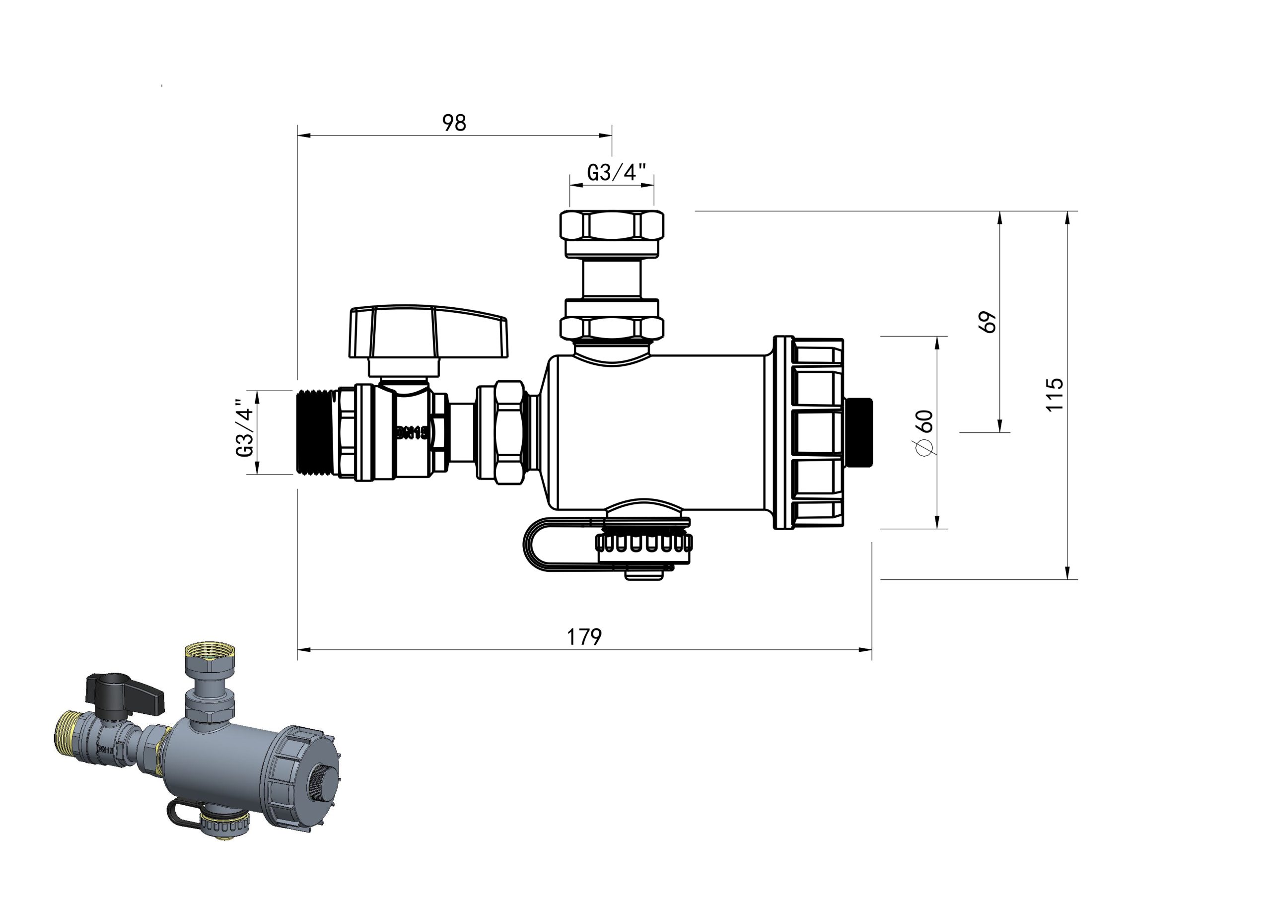Stały separator magnetyczny mosiężny do kotłów CO