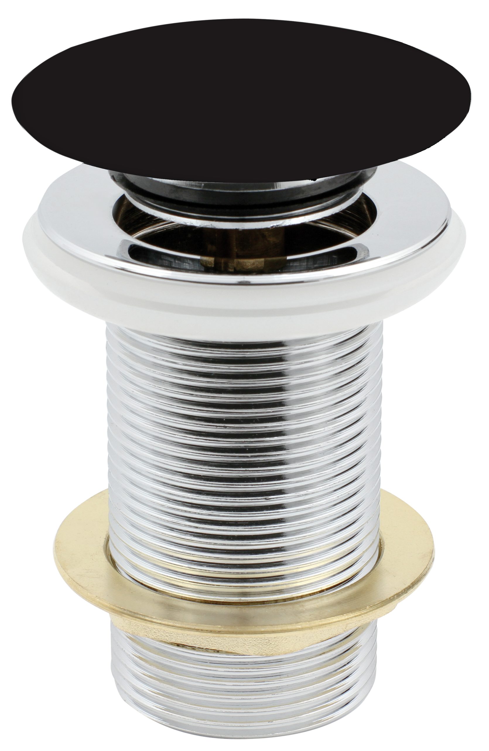 Korek spustowy klik-klak duży 5/4" bez przelewu, ceramiczny, czarny