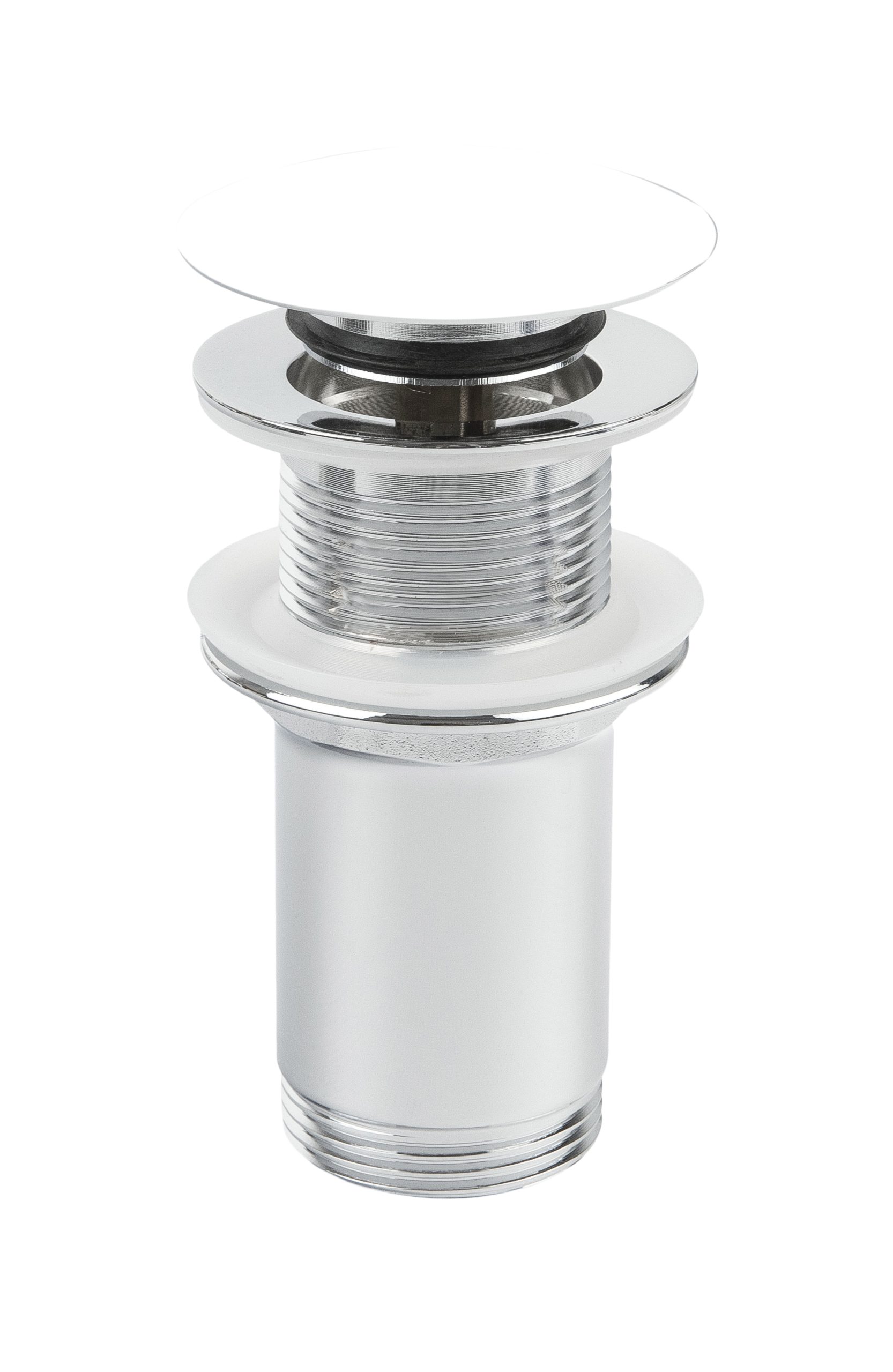 Korek spustowy klik-klak duży 5/4" z tuleją bez przelewu, ceramiczny, biały