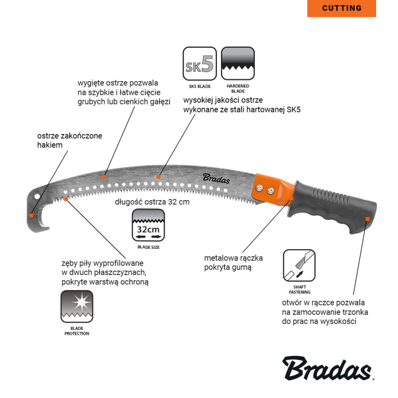 Piła V-series-p z hakiem, ostrze 320mm