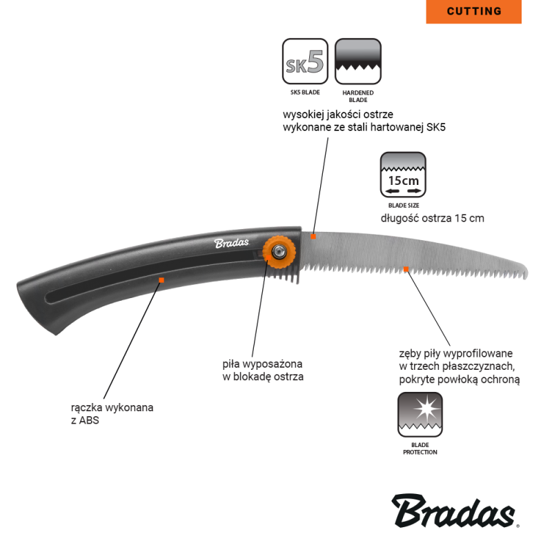 Piła V-series-p Hendy składana, ostrze 155mm