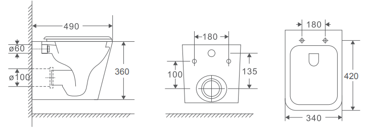 Miska podwieszana FERET