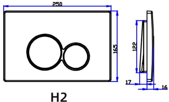 Przycisk spłukujący H2 chrom