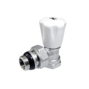 Zawór grzejnikowy zasilający kątowy z dodatkowym uszczelnieniem 1/2"