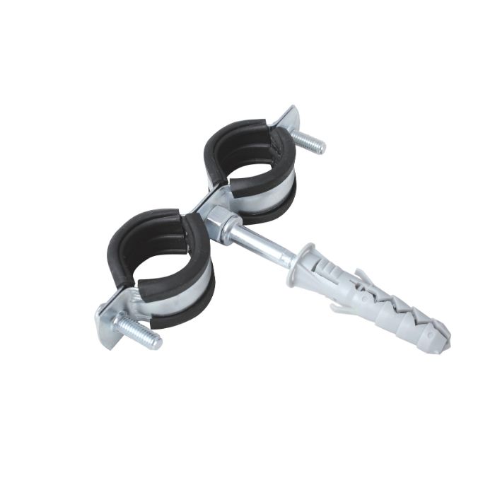 Uchwyt do rur podwójny z gumą - PRODUKT POLSKI