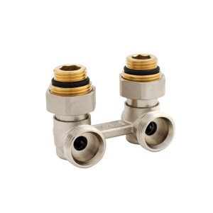 Zawór przyłączeniowy grzejnikowy kątowy z nyplami 3/4"