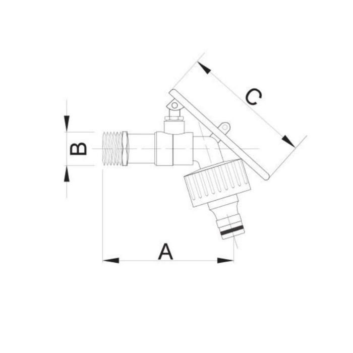 Zawór czerpalny z dławikiem i szybkozłączką na kłódkę + kłódka