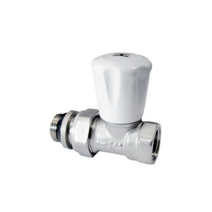 Zawór grzejnikowy zasilający prosty z dodatkowym uszczelnieniem 1/2"