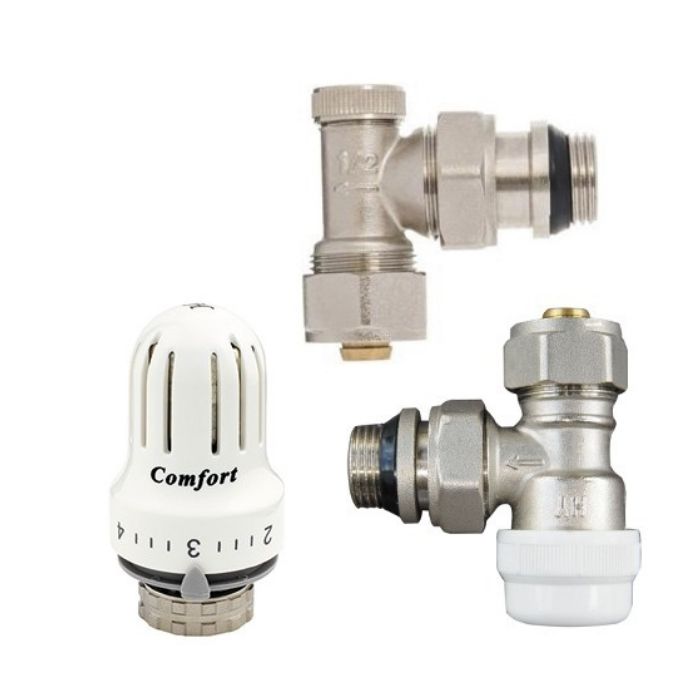 Zestaw termostatyczny Comfort do PEX, kątowy