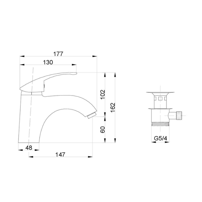 Vena bateria umywalkowa stojąca