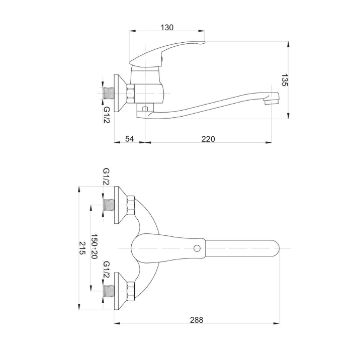 Vena bateria zlewozmywakowa ścienna