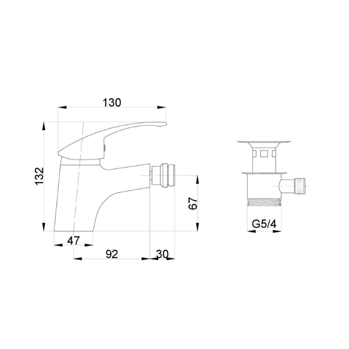 Vena bateria bidetowa stojąca