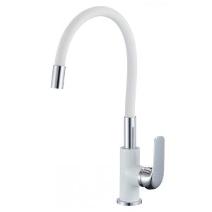 EMMA FLEX bateria zlewozmywakowa stojąca biała z białą wylewką