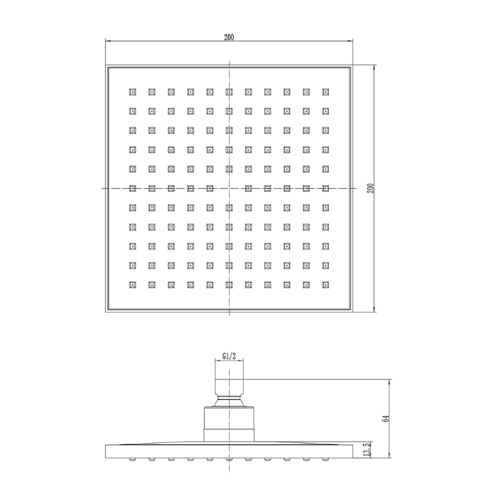 Deszczownica kwadratowa czarna