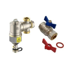 Separator magnetyczny 1" w zestawie z zaworem prostym do kotła