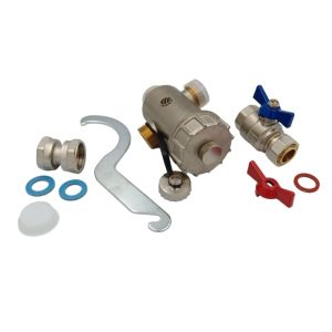 Separator magnetyczny 3/4" w zestawie z zaworem prostym do kotła