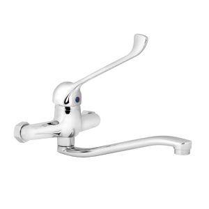 Bateria Atut zlewozmywakowa ścienna z uchwytem łokciowym