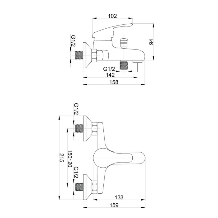 Joker bateria wannowa ścienna