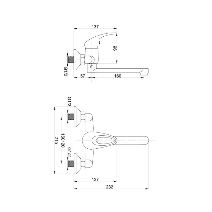Jowisz bateria umywalkowa ścienna