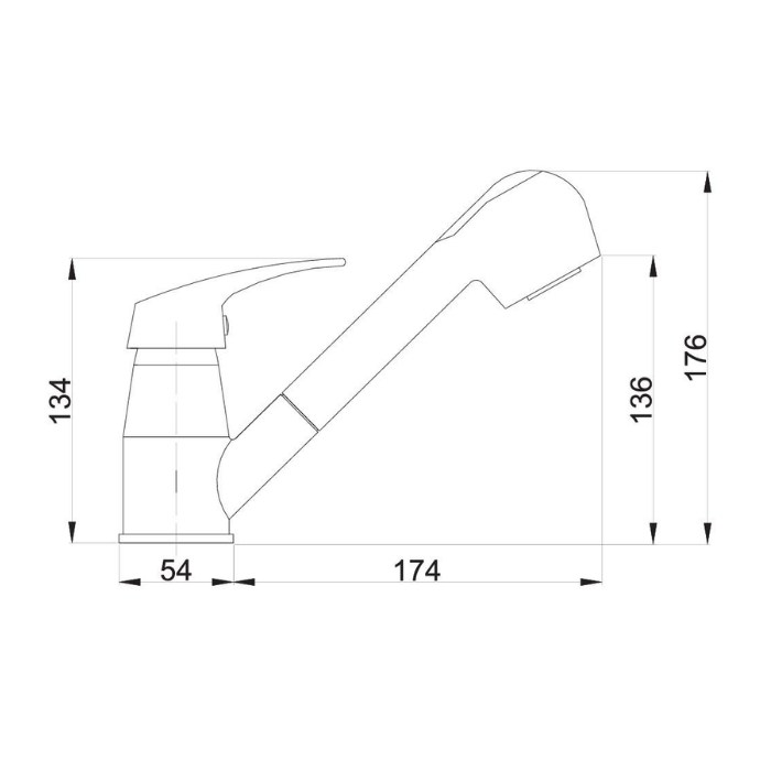 Nano bateria zlewozmywakowa stojąca z wyciąganym natryskiem