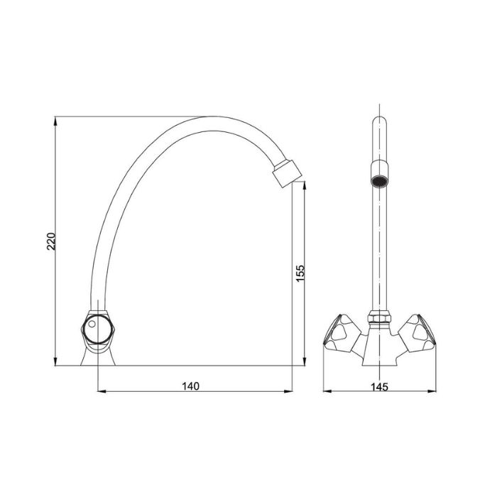 Standard bateria zlewozmywakowa stojąca