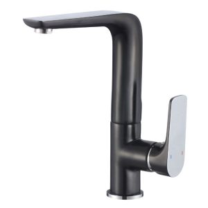 Bateria zlewozmywakowa stojąca SENJA CZARNY CHROM