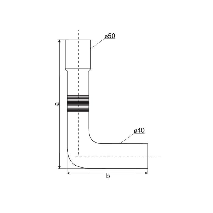 Kolano dolnopłuka karbowane krótkie Ø 40/50